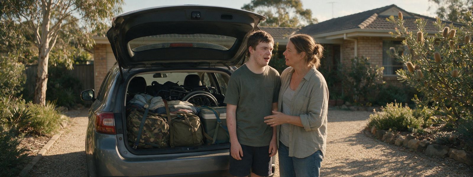 A young person and their family talking with a Complete Choice coordinator about moving out of home